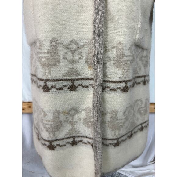 Alafoss Icewool S Ivory 100% Pure Virgin Wool Long Cardigan Sweater Coat - Picture 8 of 16